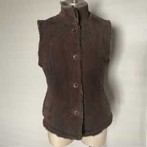 Seattle Suede Eddie Bauer washable brown suede vest size M